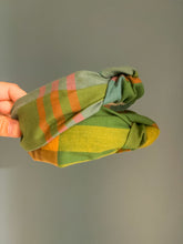 Load image into Gallery viewer, Green Plaid Topknot Headband
