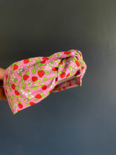 Load image into Gallery viewer, Liberty Strawberries and Cream Topknot Headband
