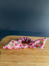 Load image into Gallery viewer, Liberty Strawberries and Cream Bow Scrunchie
