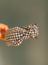 Load image into Gallery viewer, Meadow Picnic Gingham Topknot Headband
