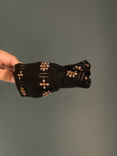 Load image into Gallery viewer, Daisy Woven in Black Topknot Headband
