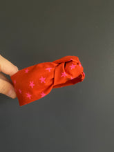 Load image into Gallery viewer, Warm Red Starry Topknot Headband
