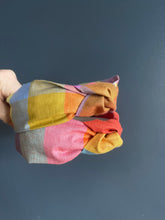 Load image into Gallery viewer, Poolside Stripe in Peony Topknot Headband
