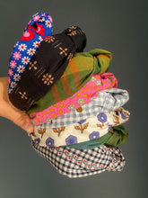 Load image into Gallery viewer, Meadow Picnic Gingham Topknot Headband
