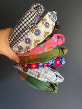 Load image into Gallery viewer, Meadow Picnic Gingham Topknot Headband
