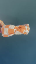 Load and play video in Gallery viewer, Checkers in Sunset Topknot Headband
