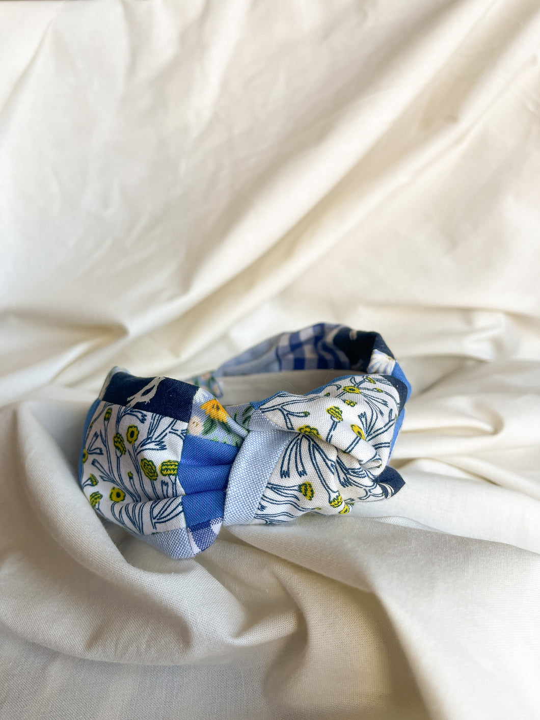 Blue Scrappy Quilted Headband