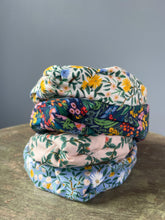 Load image into Gallery viewer, Daisy Fields in Blue Metallic Rifle Paper Co Topknot Headband
