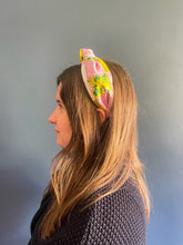 Load image into Gallery viewer, Pink and Pickle Scrappy Quilted Topknot Headband
