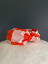 Load image into Gallery viewer, Tangerine and Dusty Peach Quilted Topknot Headband
