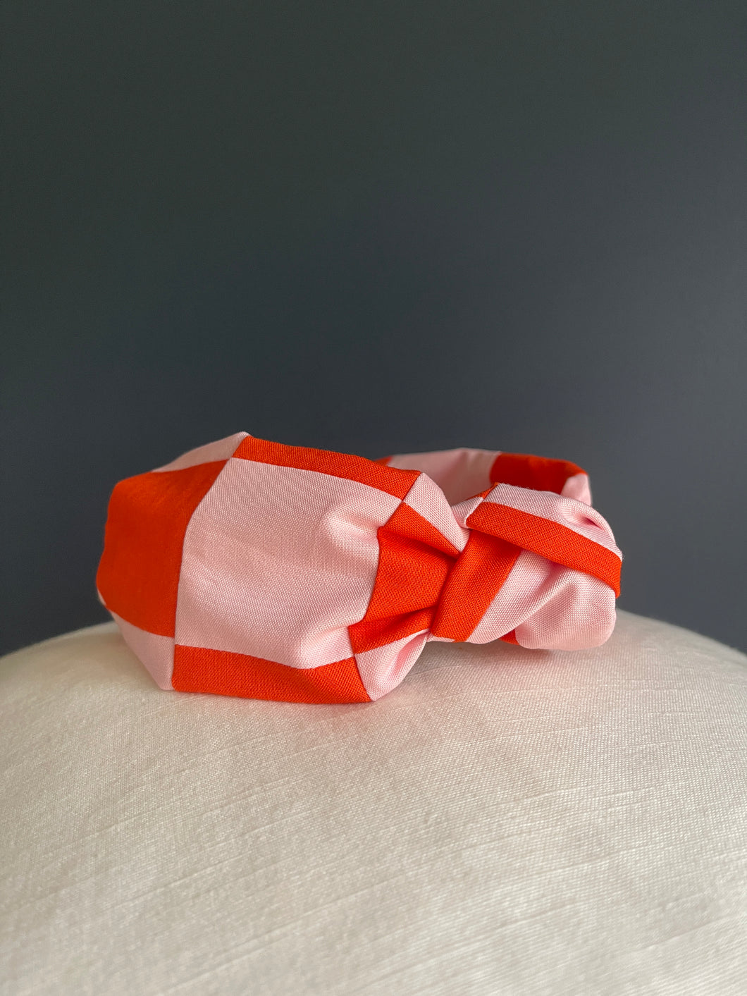 Tangerine and Dusty Peach Quilted Topknot Headband