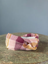 Load image into Gallery viewer, Wildberry Arcade Plaid Woven Topknot Headband
